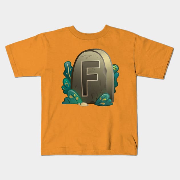 Press F to pay Respect Kids T-Shirt by GotchaArt